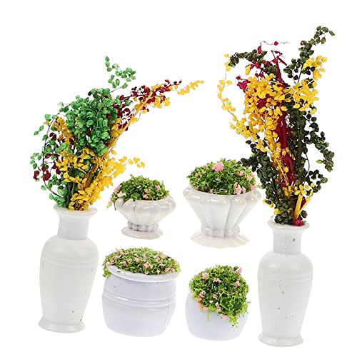 STOBOK 6 Stücke Mini-pflanzvase Künstliche Pflanzen Für Puppenhäuser Mini-kunstpflanzen Miniaturpflanzen Mini-pflanzendekor Kleine Gartendekorationen Im Freien Modellanlage Plastik von STOBOK