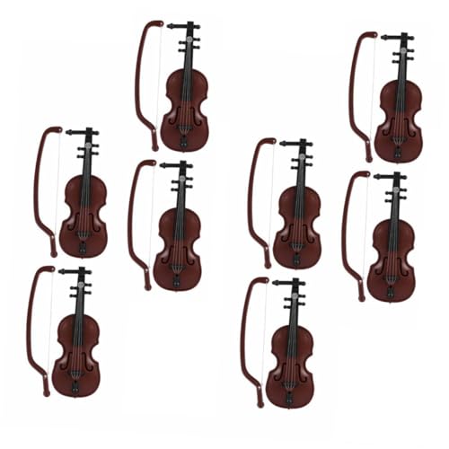 STOBOK 8 Sätze Mini-Geige Geigenmodell Puppengeige Simulationsgeige Für Kinder Mini-musikinstrumentenmodell Mini-Instrumente Musikalisches Spielzeug Violine Miniaturinstrumente Brown Abs von STOBOK