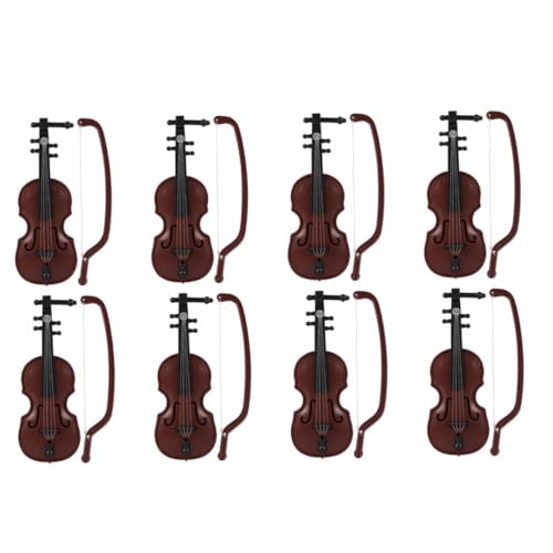 STOBOK 8 Sätze Mini-Geige Mini-Violine-Modell Puppengeige Geigenspielzeug kleine Geigenfigur büro Dekoration Office Decoration Mini-Deko-Requisiten Mini-Musikinstrument Abs Brown von STOBOK