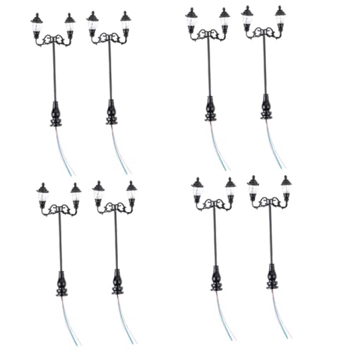 STOBOK 8 Stück Mikro Landschaftsgarten Puppenhaus Straßenlaterne Parklampe Miniatur Minihaus Miniatur Pfostenlampen Dorf Straßenlaterne Modell Lampenmodell Dekor Edelstahl von STOBOK