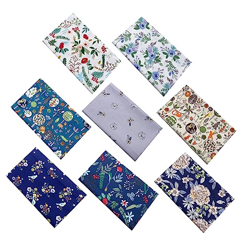 STOBOK 8 Stück Stoff Bettlaken Stoffgruppe Weiß DIY Baumwollstoffe Schal Patchwork Quiltbettlaken Quadratisch Bettwäsche Baby Cartoon Baumwolle Patchwork Cartoon Baumwolle Bastelstoff von STOBOK