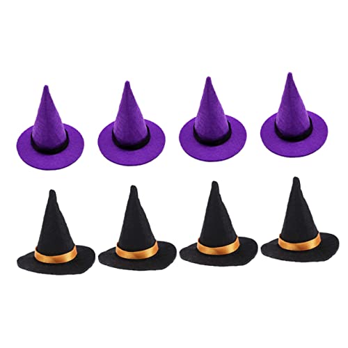 STOBOK 8St Mini-Hexenhut mini hexenhut halloween hut streudekor halloween clothes Party-Mini-Hut kleine Puppenhüte halloween deko Puppenhut sammeln entzückender kleiner Hut gefühlt von STOBOK