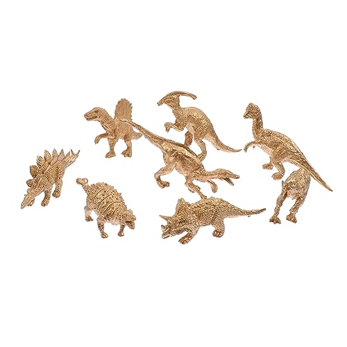 STOBOK 8St goldenes Dinosauriermodell künstlicher Dinosaurier Figuren büro Dekoration Office Decoration tortendeko Einschulung Desktop-Ornament Requisiten lehren Plastik von STOBOK