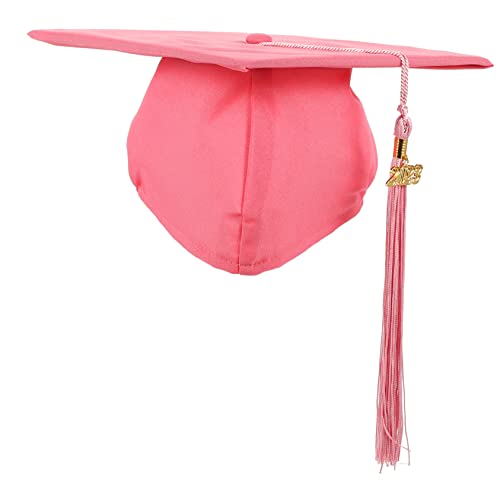 STOBOK Abschlusskappe 2023 Abschlusshut 2023 Abschlusskappe mit Quaste Absolvent Grad Dekor Abschlussschärpe graduation abschlussfeier Absolventen Dekore Hüte Polyester Rosa von STOBOK