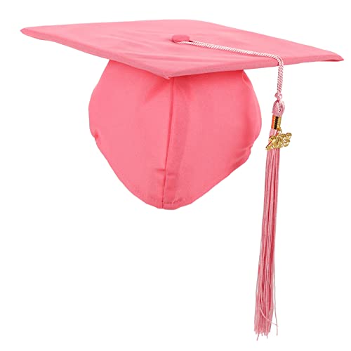 STOBOK Abschlusskappe 2023 graduation abschlussfeier abschlussgeschenk Abschlusshüte selber machen Kindergarten-Abschlussmütze Hut Abschlusskappe aus Polyester DIY-Abschlusshüte Rosa von STOBOK