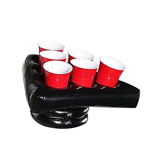 STOBOK Cup-Pong-Spiel Bier Pong Spiel Aufblasbare Hut Aufblasbarer Kopfkappe Schwimmendes Bier Pong Hut Pool Pary Ballwurfspiele Wasserwurfspiele für Kinder Erwachsene Spielzeug Schwarz von STOBOK