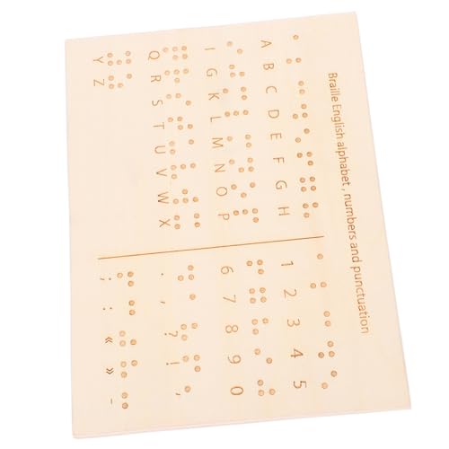 STOBOK Blindenschrift Lernausrüstung Zubehör Für Blinde Braille Nummerntafeln Blinden Buchstabentafeln Holz Braille Buchstabentafel Holz Lerntafel Für Blinde Unverzichtbar von STOBOK