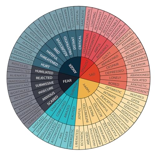 STOBOK Emotion-Rad-Aufkleber bürodekoration Psychologisches Wohlbefinden Kreativer Aufkleber Bildungsaufkleber Büroleinwand Tapeten Diagramm der Gefühle Boho-Emotionsgefühl-Ausschnitt PVC von STOBOK