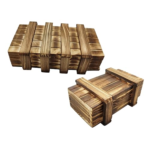 STOBOK Geheime Puzzle Box 2er-Box Geldhalter Aus Holz Puzzle-Boxen Spardose Aufbewahrungsbox Pädagogisches Holzkisten Puzzle- Aus Holz Puzzle Box Hölzern Doppelt Offen Kind Geschenkbox von STOBOK