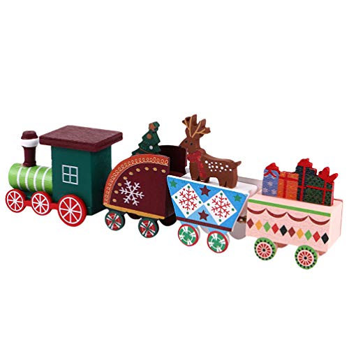 STOBOK Holzeisenbahn Weihnachtsspielzeug Mini-Weihnachtsbaum-Eisenbahn-Ornament Dekorationen Kleines Eisenbahnmodell Spielzeugset Für Kinder Spielzeug Weihnachtsfest Partybevorzugung von STOBOK