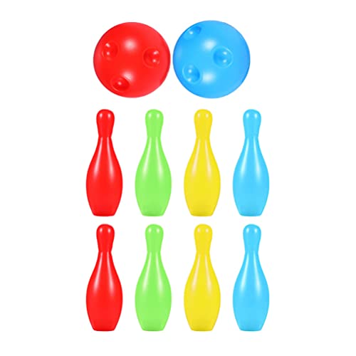 STOBOK Kinder Bowling Set Bowling Pins Ball Spielzeug Enthält 8 Klassische Pins Und 2 Bälle Indoor Und Outdoor Spiele für Kleinkinder Kinder im Vorschulalter Und Schule- Alter Kind von STOBOK