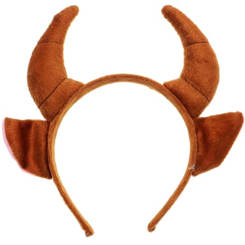 OX Horn Form Stirnband Tierohren Plüsch Kopfbedeckung Party Cosplay Kostüm Kopfschmuck Haarband Kopfschmuck ( ) von STOBOK