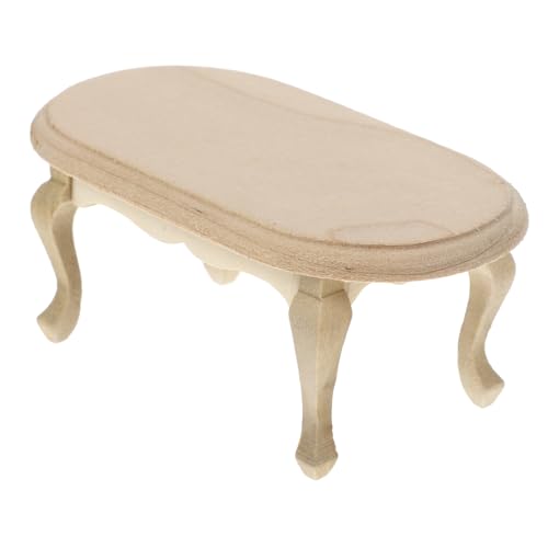 STOBOK Mini-Retro-couchtisch Miniatur-beistelltisch Simulationsendtisch Mini-möbel Mini-tischstühle Miniatur-hausmöbel Mini-hausmöbel Couchtisch Modell Mini-teetisch Holz Beige von STOBOK