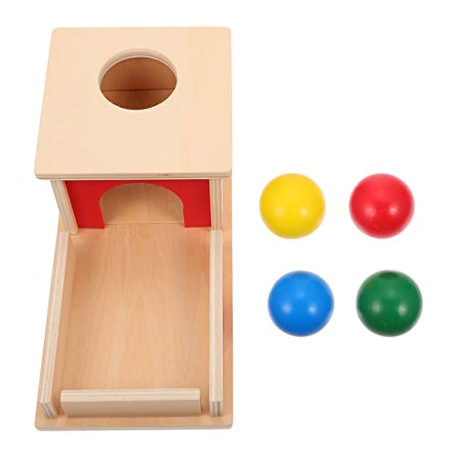 STOBOK Montessori Objekt Beständigkeitsbox Hölzerner Spielzeugtablett Und Balltropfen Montessori Objekt Beständigkeitskasten mit Tablett- Und Kugelhölzernhölzern Frühes Pädagogisches von STOBOK