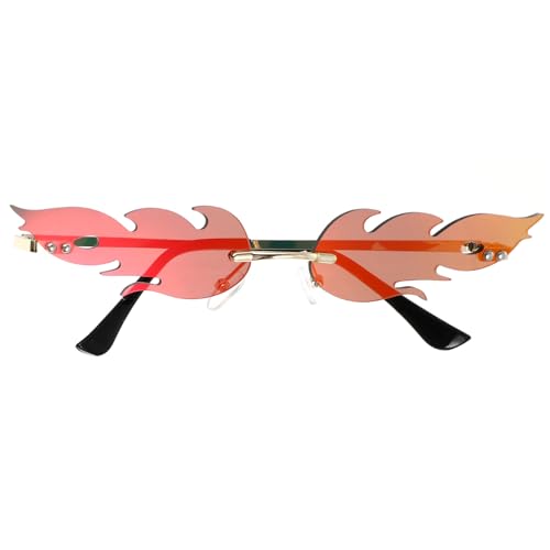 STOBOK Partybrille Flamme Sonnenbrille Rahmenlos Neuheit Brille Rot Foto Prop Mode Party Spielzeug Kinder Erwaschener Frauen Damen Kostüm Zubehör Foto Requisiten von STOBOK