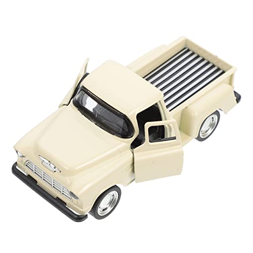 STOBOK Pickup-Truck-Modell Blaues LKW-Spielzeug Rc-Autos Klassische Lastwagen Miniatur LKW-Auto-wohnkultur -LKW-Figur LKW-modelldekoration Weihnachts-LKW Legierung Beige von STOBOK