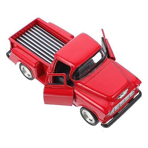 STOBOK Pickup Truck Modell Rotes Spielzeugauto Mini Autos Modell Bus Rotes Auto Kinder Miniatur LKW Jungenspielzeug Vintage Pickup Trucks Kinderspielzeug Kleiner von STOBOK