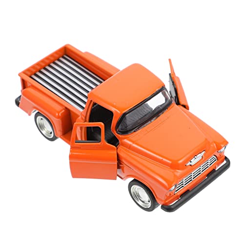 STOBOK Pickup-Truck-Modell Vintage-Spielzeug Klassische Lastwagen -Pickup-Trucks Kinder bastelset basteln für Kinder Miniatur-Auto-Spielzeug LKW-Modell Legierung Orange von STOBOK