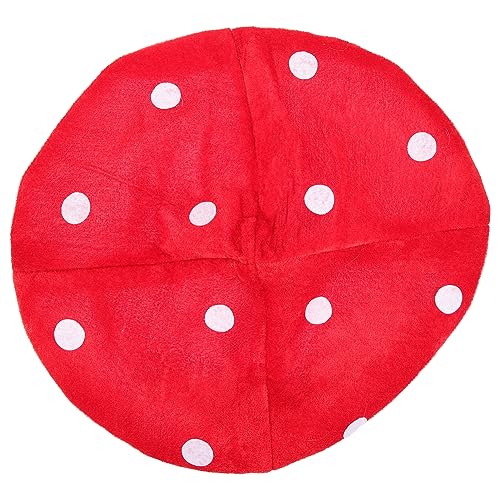 STOBOK Pilzhut 38 Cm Roter Plüsch-Pilzhut Cosplay-Kappe Cosplay-Pilzkostüm Neuheitshut Für Party Halloween Cosplay von STOBOK