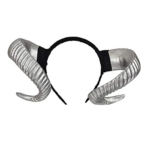 STOBOK Schaf Horn Stirnband Teufel Dämon Hörner Stirnband für Halloween Kostüm Cosplay Foto Requisiten (Silber) von STOBOK