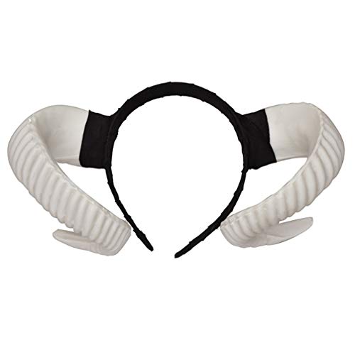 STOBOK Schaf Horn Stirnband Teufel Dämon Hörner Stirnband für Halloween Kostüm Cosplay Foto Requisiten (Weiß) von STOBOK