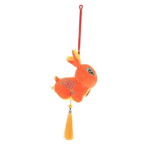 STOBOK Sternzeichen Hase Puppe Plüschpuppen Plüschtiere Drachen für kinderspielzeug Toys Hasenpuppenanhänger Chinesischer Maskottchen-Anhänger PP Baumwolle Orange von STOBOK