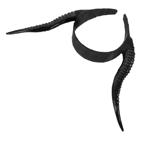 STOBOK Stirnband aus Teufelshorn Halloween-Teufelshörner Cosplay-Kostüm Stirnband aus Schafshorn Maske halloween haarreif halloween headband Haarschmuck Haarreifen aus Horn Plastik Black von STOBOK