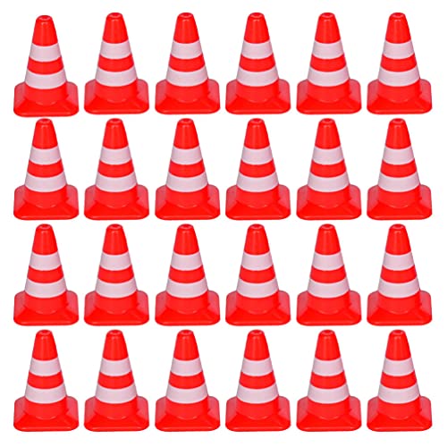 STOBOK Verkehrsschilder Spielzeug Verkehrs Stra?e Pretend Spielen Stra?ensperren Safety Cones Miniatur Verkehrs Barrieren 30 Stück Mini Pylonen Modellbau von STOBOK