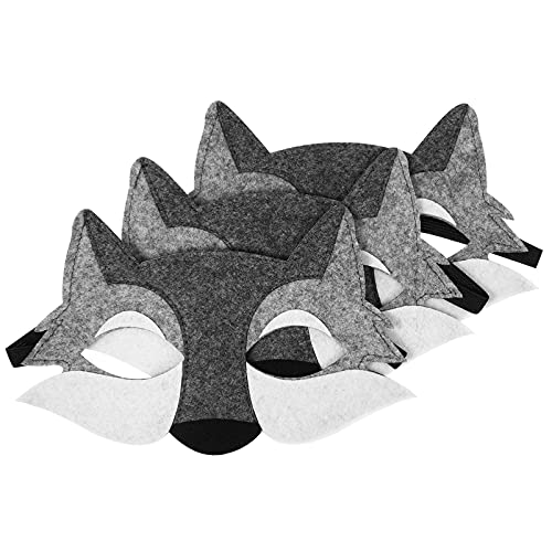 STOBOK Wolf Fühlte Halb Tier Maskerade Masken Cosplay Requisiten für Kostüm Zubehör Halloween Weihnachten Dekorationen Partei Liefert 3Pcs von STOBOK