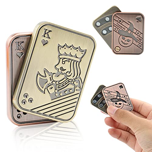 Magnetisches Metall Fidget Toys - Metall Poker Push Card Fidget Slider Stress Relief Spielzeug, Herren EDC Spielzeug Fidget Toy Haptic Coin, Büro Schreibtisch Spielzeug Geschenke für Freund und Vater (New KK) von STONESTAR