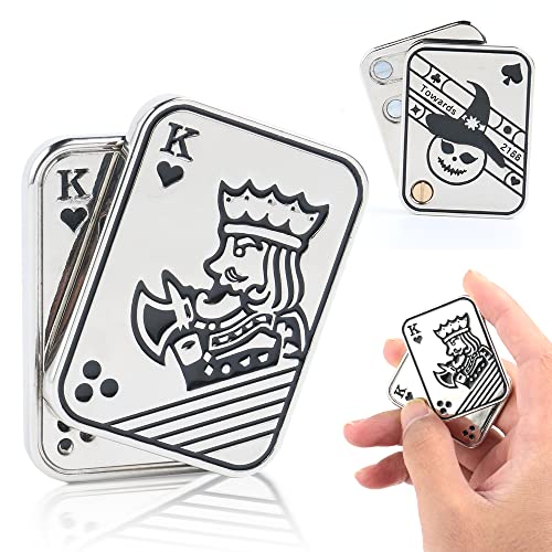 Magnetisches Metall Fidget Toys - Metall Poker Push Card Fidget Slider Stress Relief Spielzeug, Herren EDC Spielzeug Fidget Toy Haptic Coin, Büro Schreibtisch Spielzeug Geschenke für Freund und und Vater (King K) von STONESTAR