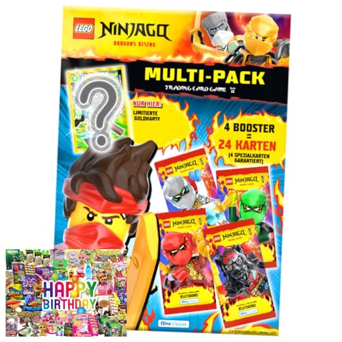 Bundle mit Lego Ninjago Karten Trading Cards Serie 10 - BLUTMOND Sammelkarten (2025) - Auswahl+ Exklusive Geburtstagskarte (1 Multipack) von STRONCARD