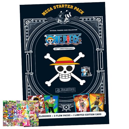 Bundle mit Panini One Piece Karten - Anniversary Sammelkarten (2025) - 1 Starter + Exklusive Geburtstagskarte von STRONCARD