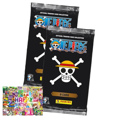 Bundle mit Panini One Piece Karten - Anniversary Sammelkarten (2025) - 2 Booster + Exklusive Geburtstagskarte von STRONCARD