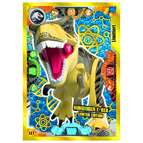 Lego Jurassic World Serie 2 Karten - Trading Cards - Sammelkarten Auswahl im Bundle + 10 Originale Hüllen (LE1 Gold Karte) von STRONCARD