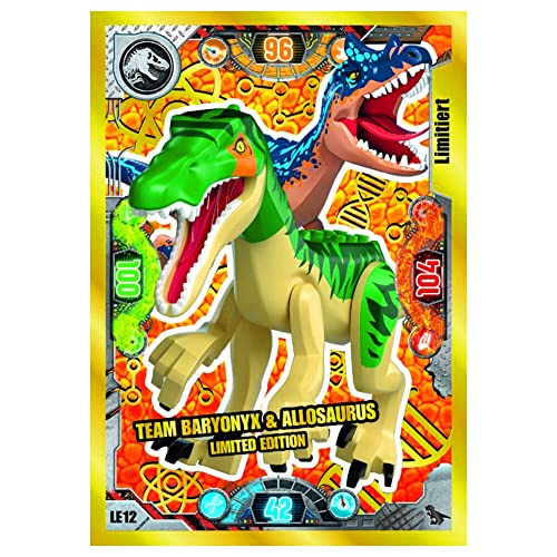 Lego Jurassic World Serie 2 Karten - Trading Cards - Sammelkarten Auswahl im Bundle + 10 Originale Hüllen (LE12 Gold Karte) von STRONCARD