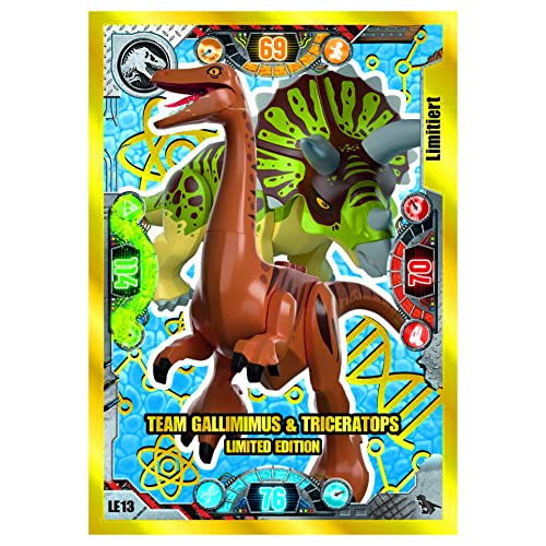 Lego Jurassic World Serie 2 Karten - Trading Cards - Sammelkarten Auswahl im Bundle + 10 Originale Hüllen (LE13 Gold Karte) von STRONCARD