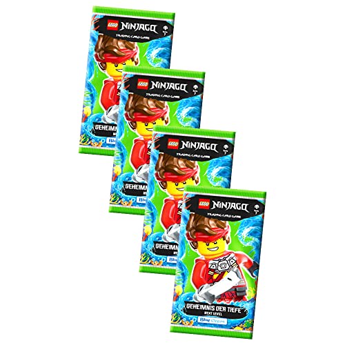 Lego Ninjago Karten Trading Cards Serie 7 - Geheimnis der Tiefe Next Level (2022) - 4 Booster Sammelkarten Bundle + 10 Originale Hüllen von STRONCARD