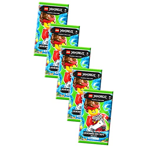 Lego Ninjago Karten Trading Cards Serie 7 - Geheimnis der Tiefe Next Level (2022) - Auswahl Sammelkarten Bundle + 10 Originale Hüllen (5 Booster) von STRONCARD