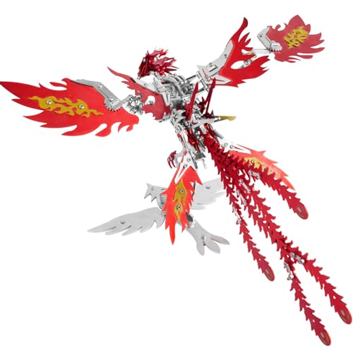 3D-Metallpuzzle Für Erwachsene,Phoenix 3D-Metallmodellbausätze Zum Bauen Farbenfroher 3D-Metallpuzzle-Ornamente Zum Selbermachen,Anspruchsvolles 3D-Metallpuzzle-Geschenk Red von STRTG