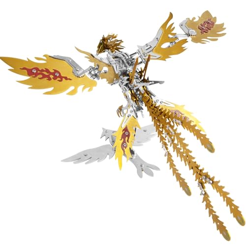 3D-Metallpuzzle Für Erwachsene,Phoenix 3D-Metallmodellbausätze Zum Bauen Farbenfroher 3D-Metallpuzzle-Ornamente Zum Selbermachen,Anspruchsvolles 3D-Metallpuzzle-Geschenk Yellow von STRTG