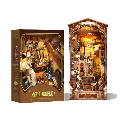 3D Wooden Puzzle for Adults Fantasy Book Nook Bookbook Architecture Kit Desktop Decoration Model Toy Birthday Gift (Magic World) von STRUCWOOD