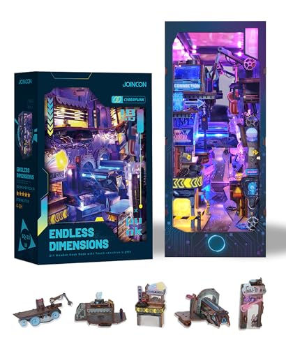 DIY Book Nook Kit 3D-Buchständer-Puzzle, Buchecken-Sets für Erwachsene, erstellen Sie Ihre eigene Cyberpunk-Welt 【Unendliche Dimension】 (Unendliche Dimension) von STRUCWOOD