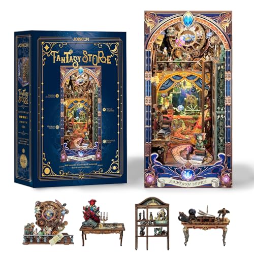 STRUCWOOD DIY Book Nook Kit - 3D Holzpuzzle DIY Miniatur Haus Kit für Bücherregal Einsatz Dekoration, Fantasy Book Nook für Erwachsene, ein perfektes Puzzle-Geschenk für Erwachsene von STRUCWOOD