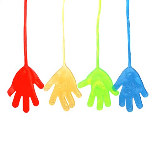 STUWU 12 x Klatschhand Sticky Bunte Glibberhand Glibberklatschhand Jungen Mädchen Kindergeburtstag Mitgebsel Geburtstagstüte von STUWU