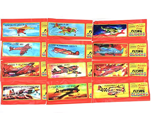 STUWU 12 Styroporflieger - Verschiedene Modelle, Einzeln Verpackt, Lehrreich für Kinder, 18x18 cm, Indoor und Outdoor, Ohne Batterien, Manuell Bedienbar, Kinderspielzeug, Flieger, 12 Styropor Planes von STUWU