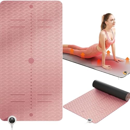 Elektrisch beheizte Yogamatte, Winter-Yoga-Trainingsmatte, elektrisch beheizte Yogamatte for Damen und Herren,8 mm weiche TPE-Trainingsmatte, rutschfeste Trainingsmatte,Temperatur einstellbar 10–60 °C von STWBHW