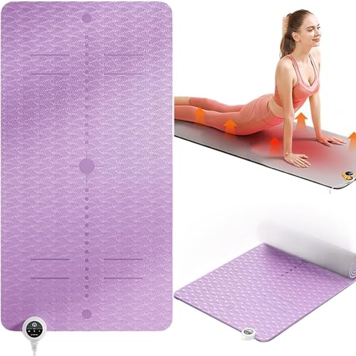 Elektrisch beheizte Yogamatte, Winter-Yoga-Trainingsmatte, elektrisch beheizte Yogamatte for Damen und Herren,8 mm weiche TPE-Trainingsmatte, rutschfeste Trainingsmatte,Temperatur einstellbar 10–60 °C von STWBHW