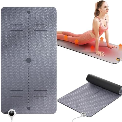 Elektrisch beheizte Yogamatte, Winter-Yoga-Trainingsmatte, elektrisch beheizte Yogamatte for Damen und Herren,8 mm weiche TPE-Trainingsmatte, rutschfeste Trainingsmatte,Temperatur einstellbar 10–60 °C von STWBHW