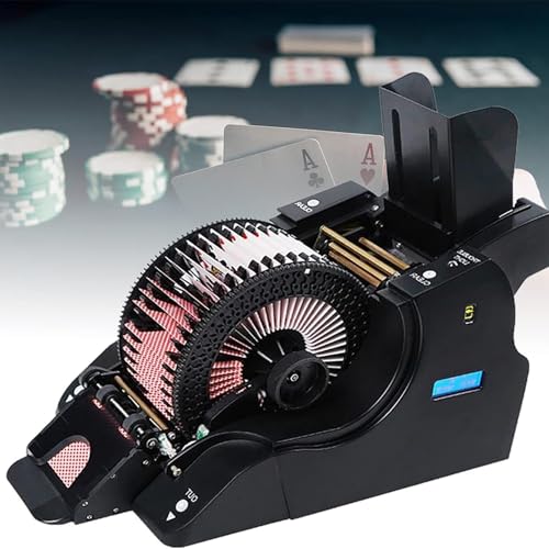 Vollautomatischer Kartenhändler-Mischer, 2-in-1-intelligenter Casino-Poker-Kartenmischhändler for 8 Decks, Pokerkarten-Teilungsmaschine, for UNO, Texas Hold'em, Home, Blackjack von STWBHW